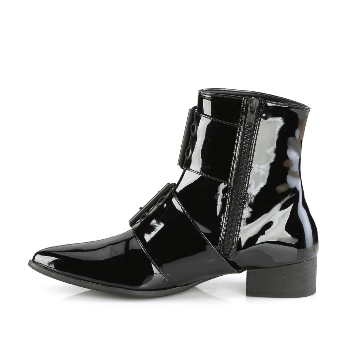 Demonia WARLOCK-55 | Black Patent Leather Unisex Boots