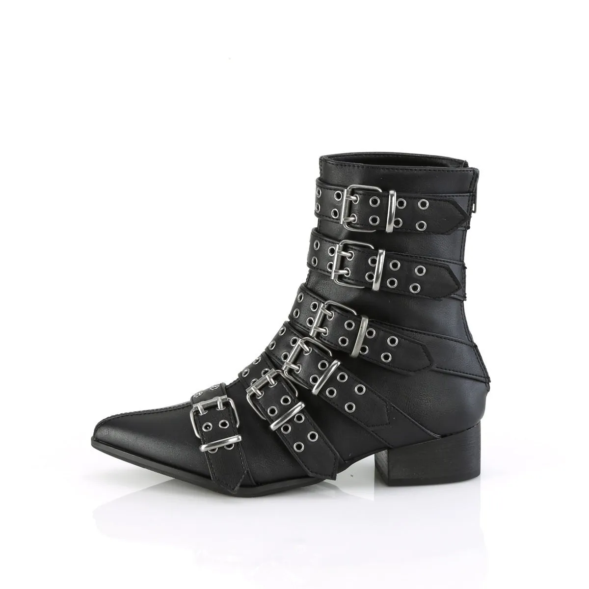 Demonia WARLOCK-70 | Black Vegan Leather Unisex Boots