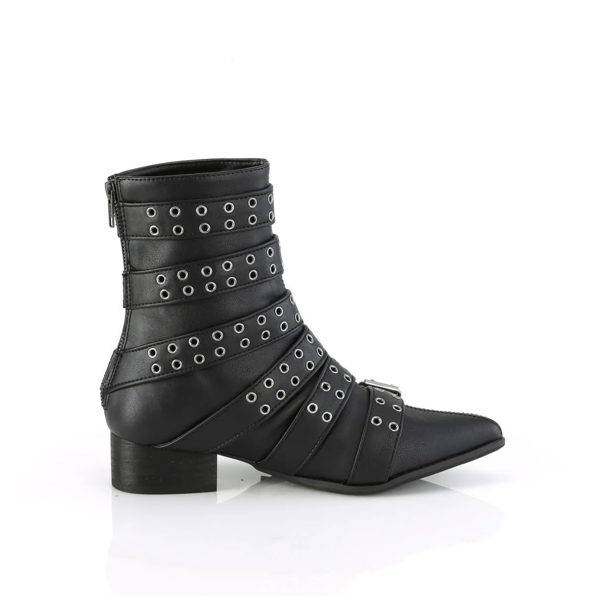 Demonia WARLOCK-70 | Black Vegan Leather Unisex Boots