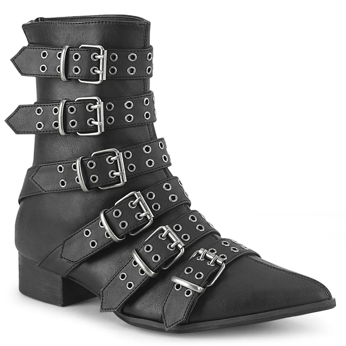 Demonia WARLOCK-70 | Black Vegan Leather Unisex Boots