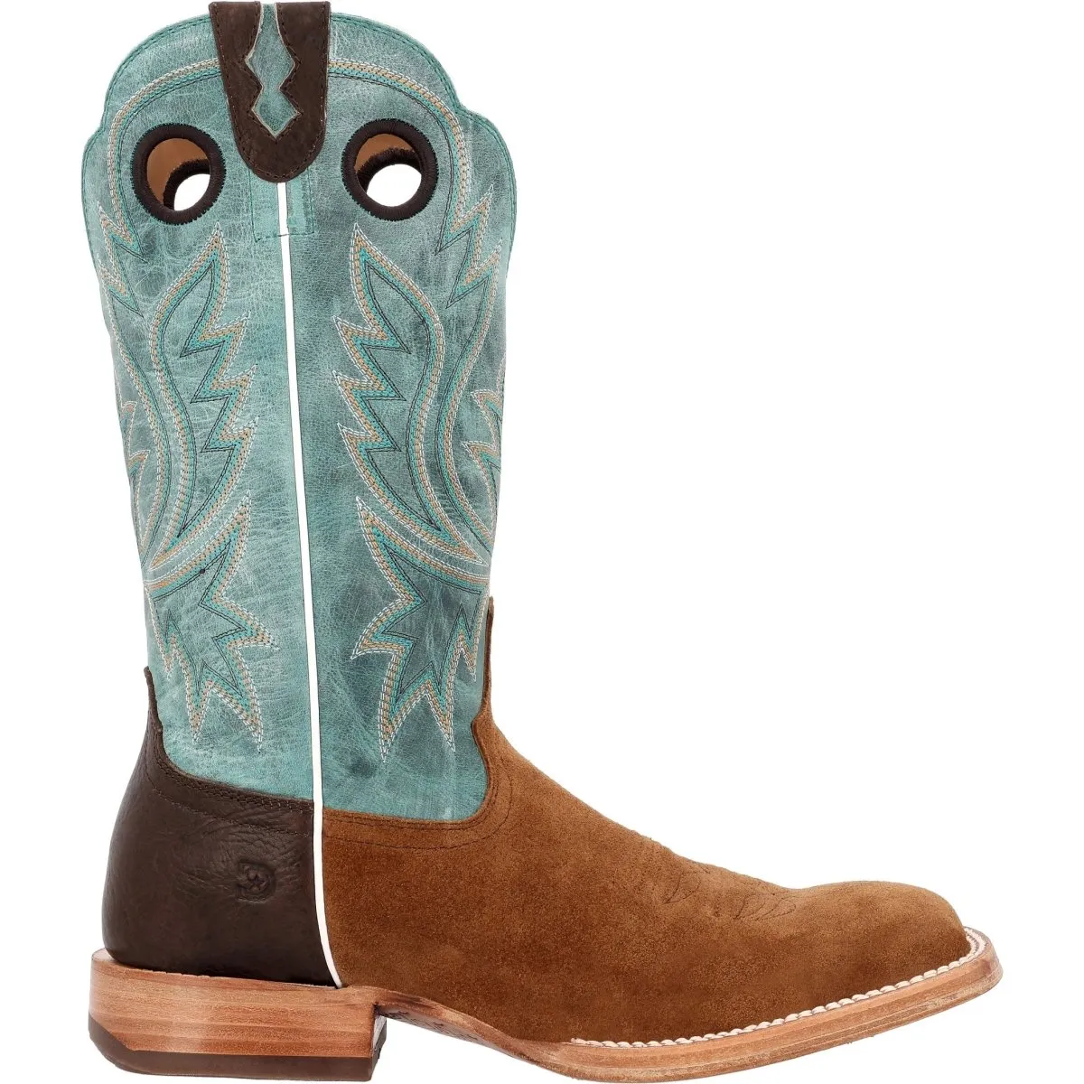 Durango PRCA Collection Men's Roughout Western Boots Ddb0467 In Whiskey Tobacco And Aqua