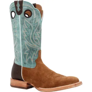 Durango PRCA Collection Men's Roughout Western Boots Ddb0467 In Whiskey Tobacco And Aqua