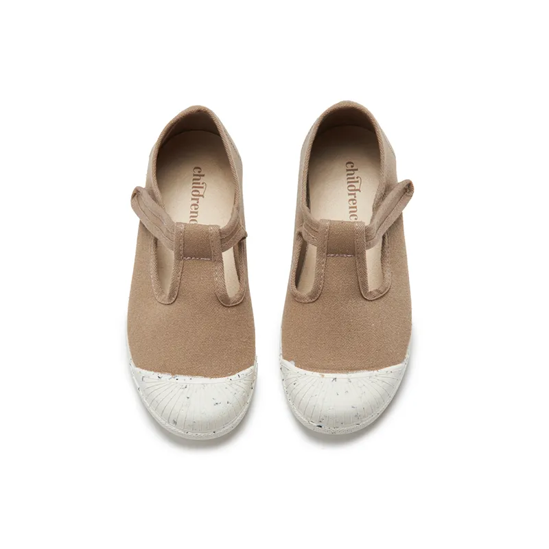 ECO-friendly T-band Sneakers in Camel by childrenchic