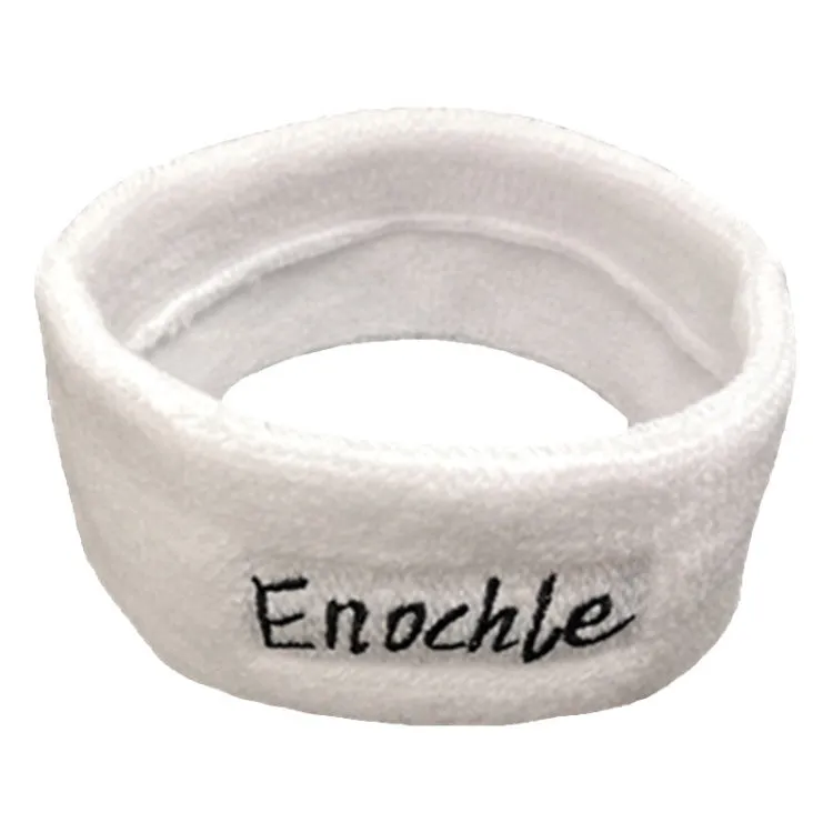 Enochle Sports Sweat-Absorbent Headband Combed Cotton Knitted Sweatband(White)