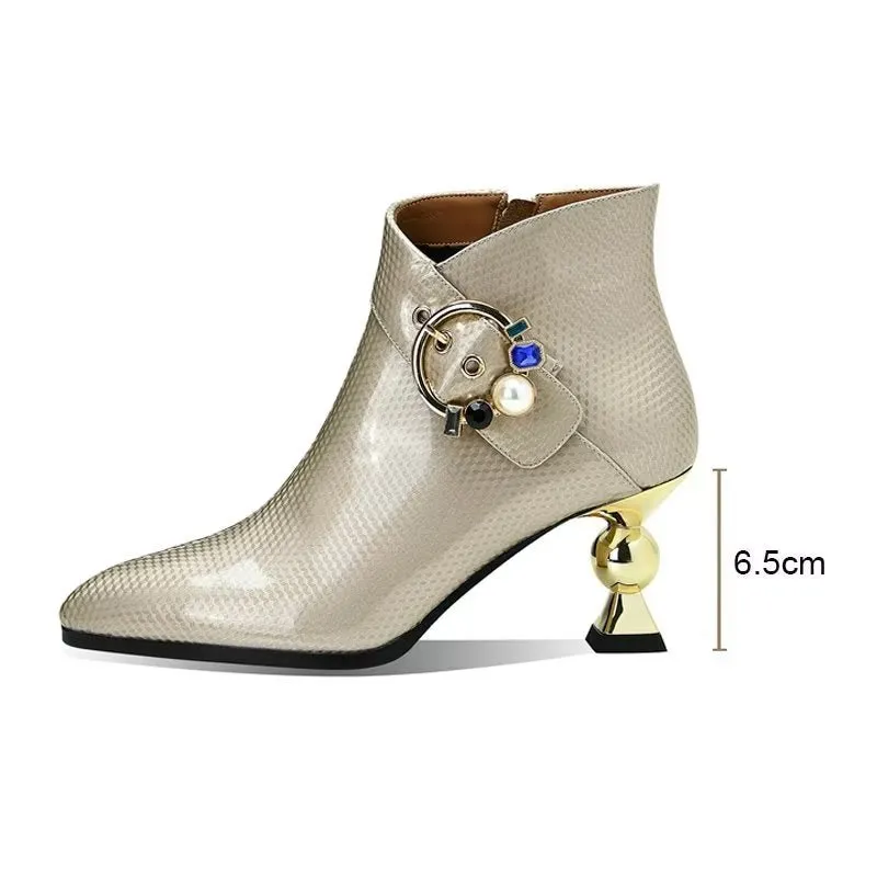 Exotic Leather Winter Ankle Boots