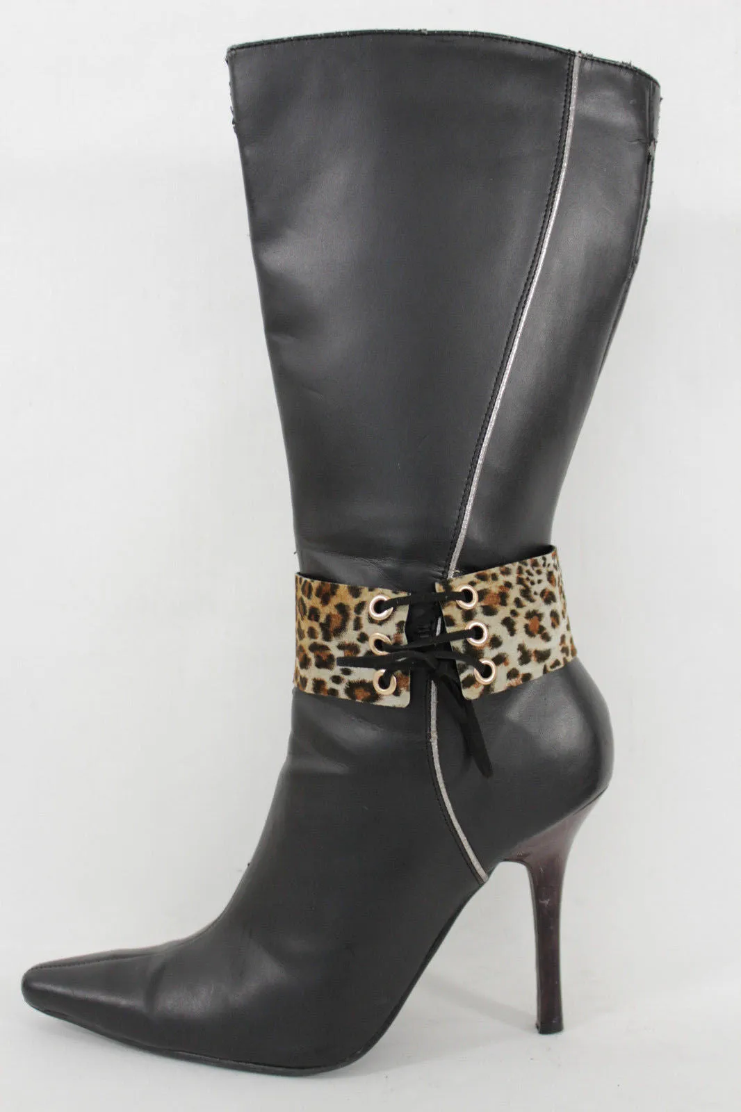 Fabric Corset Style Lace Up Boot Chain