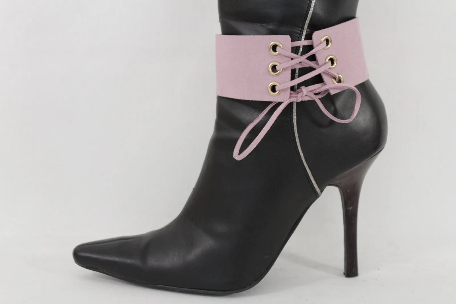 Fabric Corset Style Lace Up Boot Chain