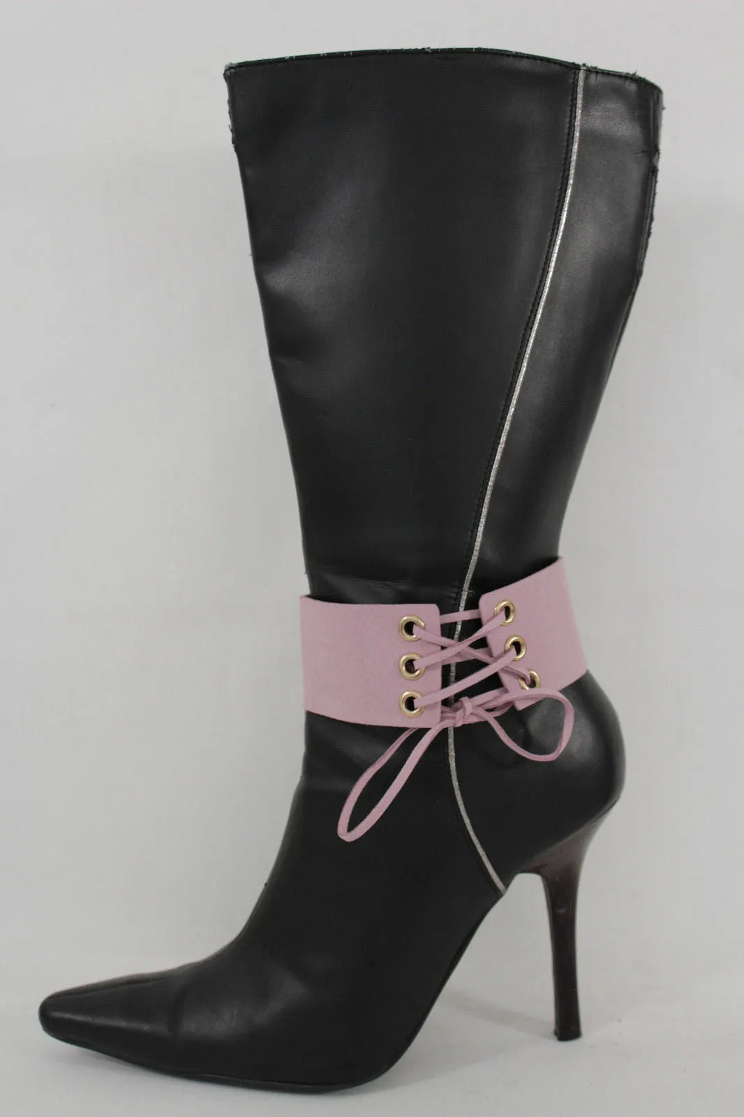 Fabric Corset Style Lace Up Boot Chain