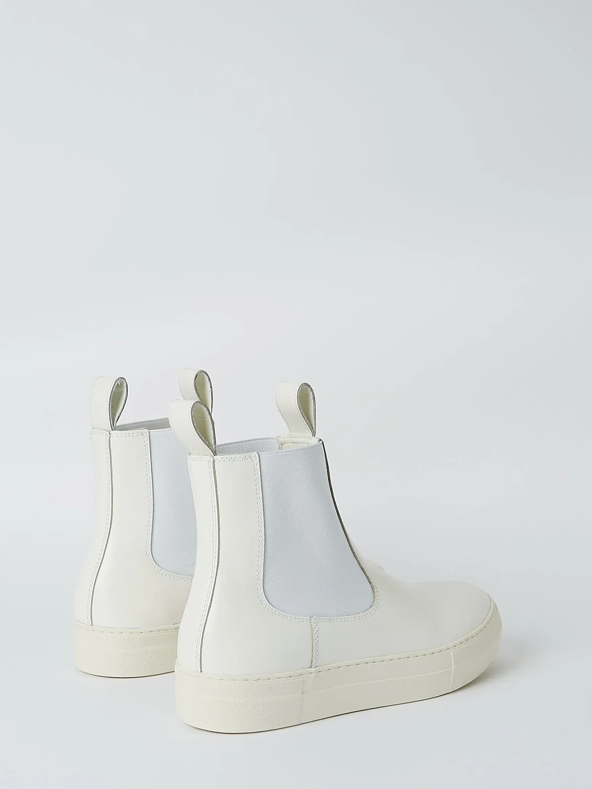 Faith Chelsea Boots in White Leather