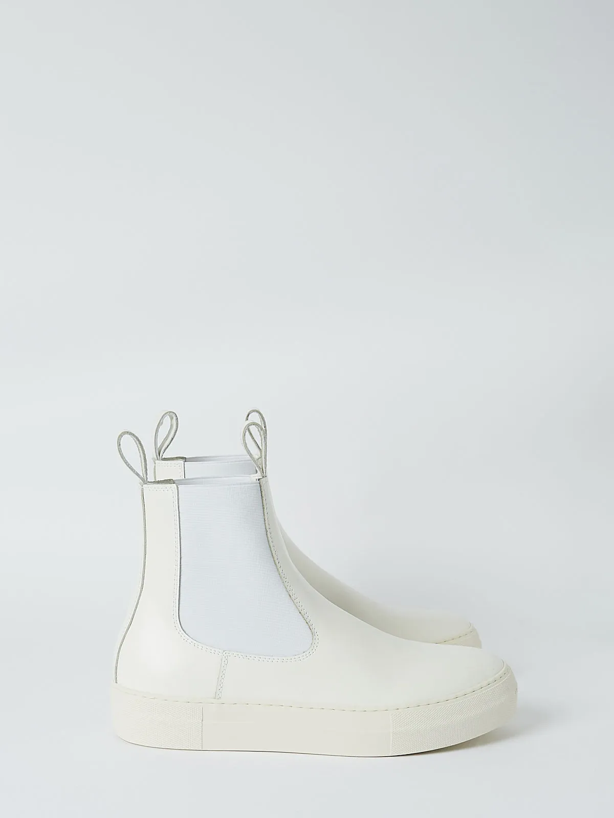 Faith Chelsea Boots in White Leather