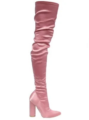 FAWN PINK SATIN BOOT