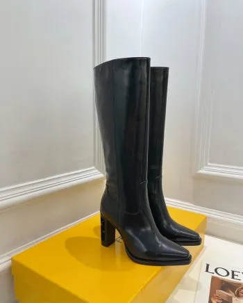 FD Cut High-Heeled Boots Black For Women