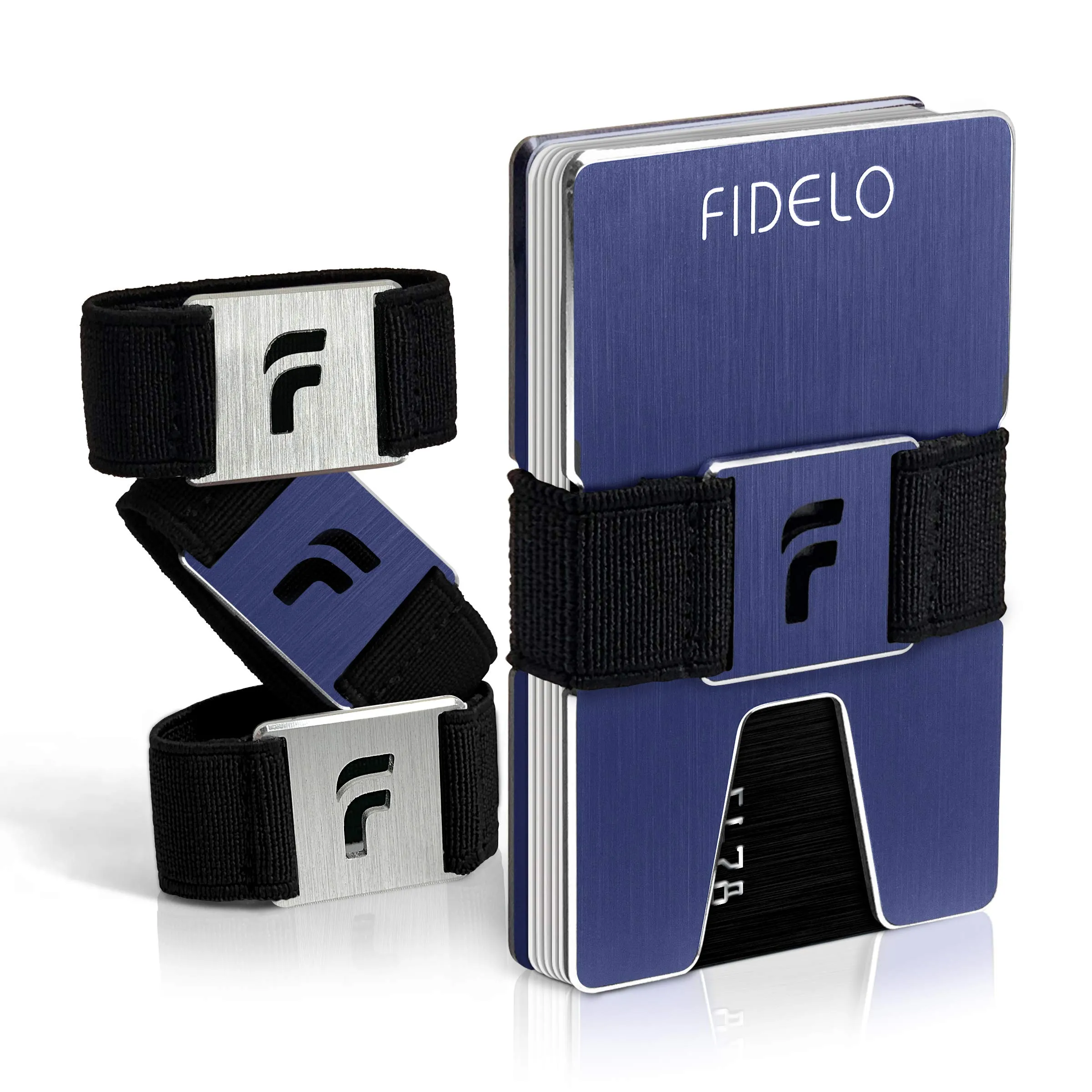 Fidelo Minimalist Wallet for Men  Slim Credit Card Holder Money Clip  RFID Blocking