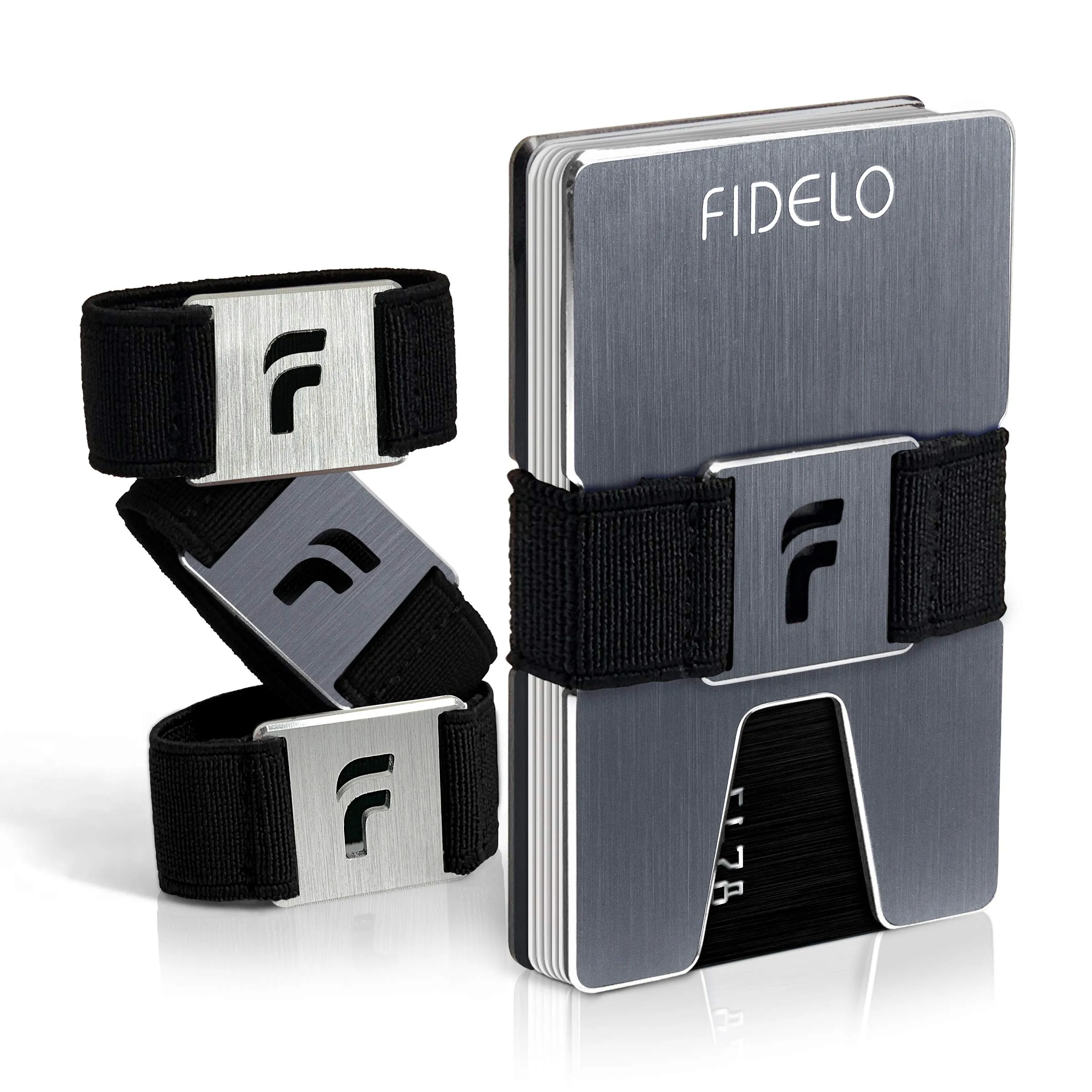 Fidelo Minimalist Wallet for Men  Slim Credit Card Holder Money Clip  RFID Blocking