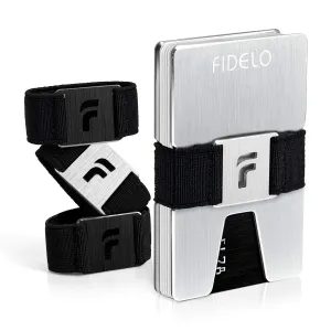 Fidelo Minimalist Wallet for Men  Slim Credit Card Holder Money Clip  RFID Blocking