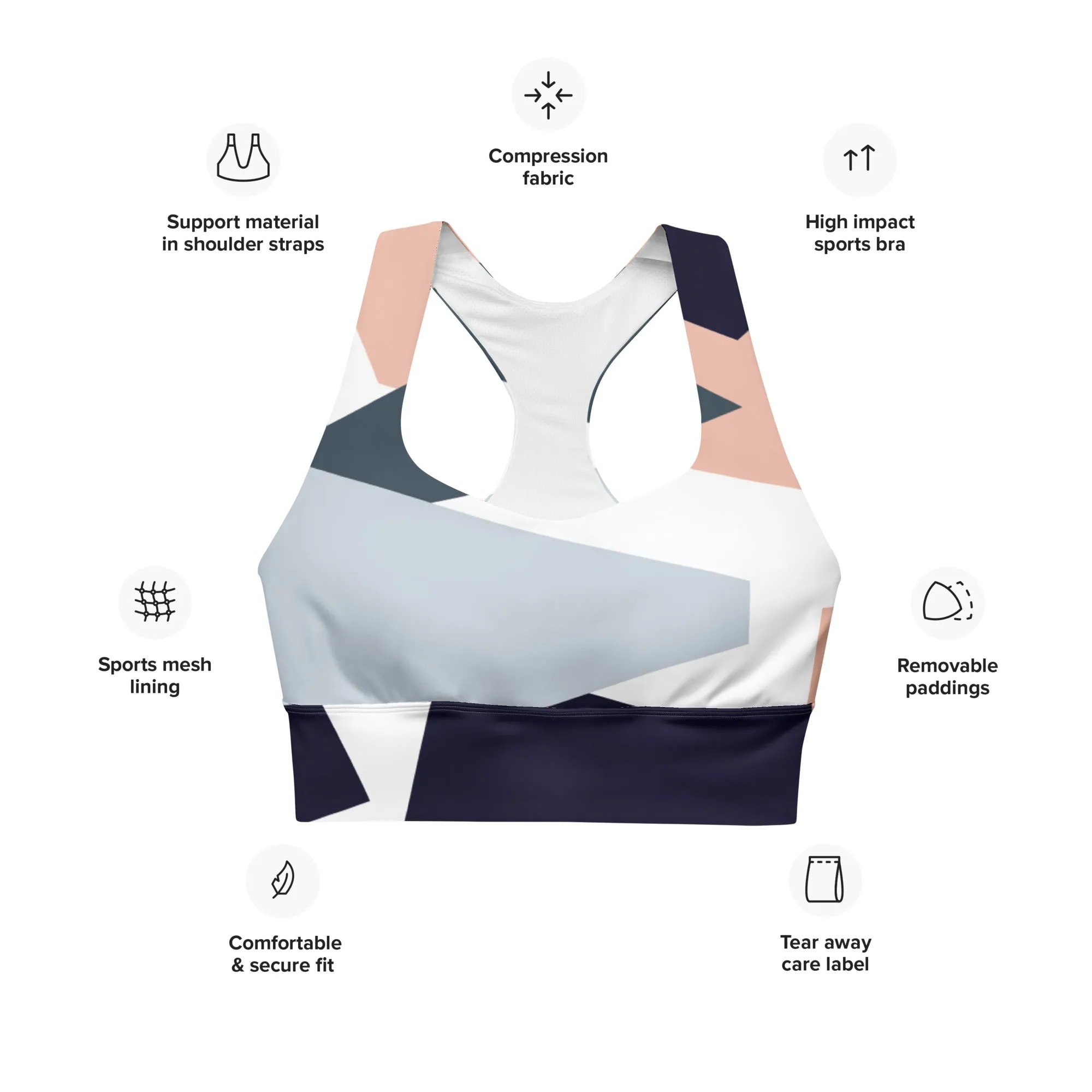 FlexiExtend Longline Sports Bra – Geo