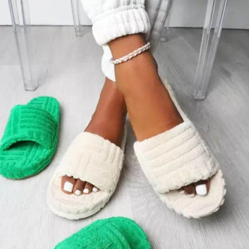 Fluffy Embossed Slippers