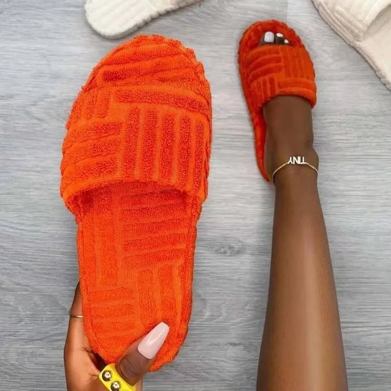 Fluffy Embossed Slippers