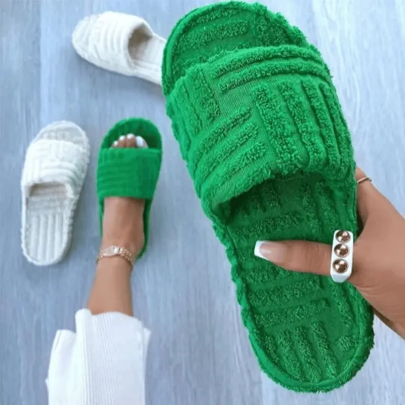 Fluffy Embossed Slippers