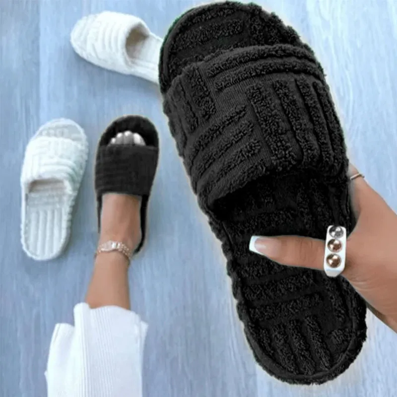 Fluffy Embossed Slippers