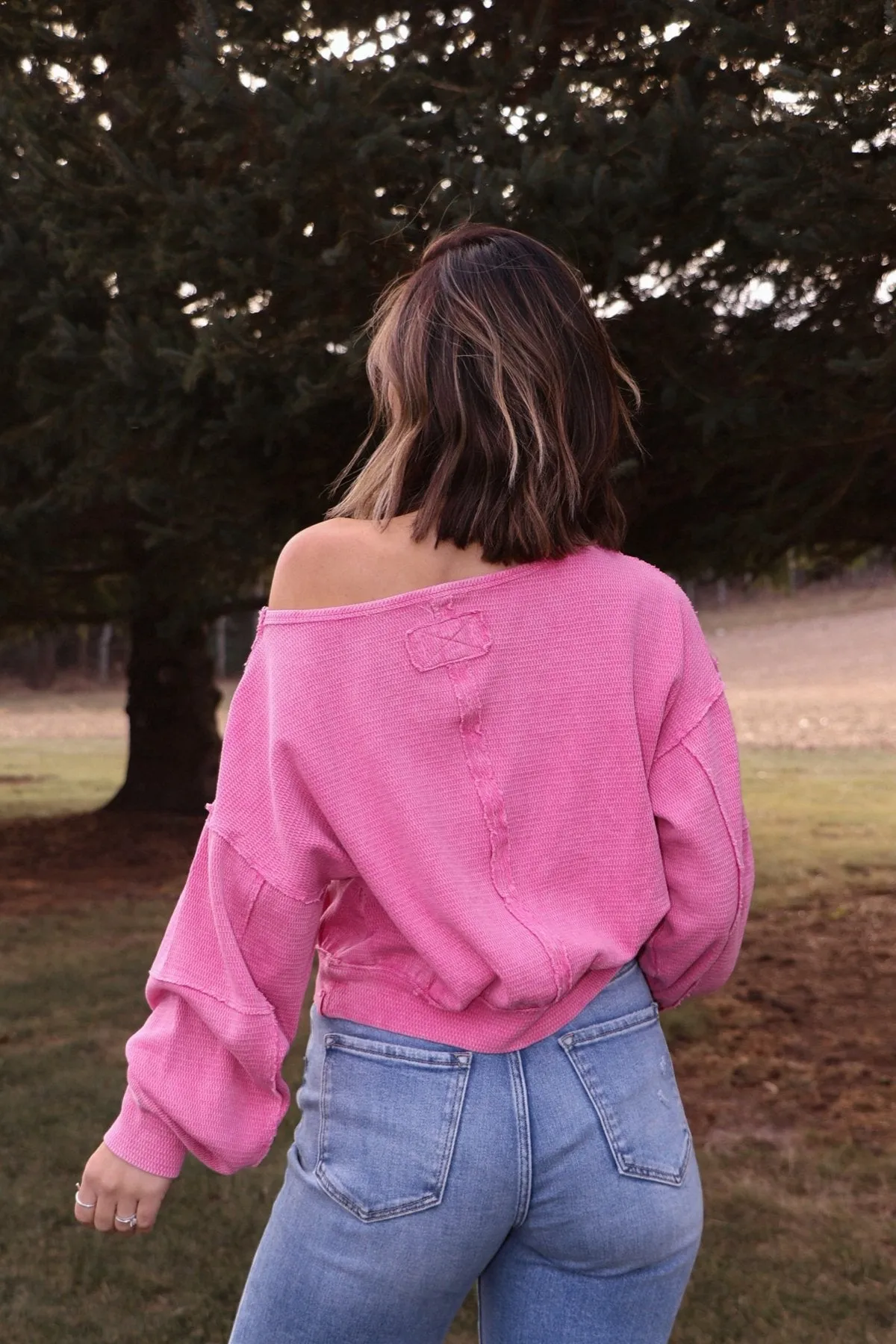 Free People Pink Ife Pullover Sweatshirt