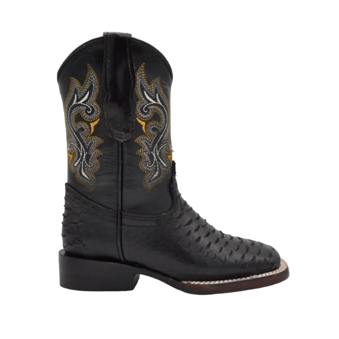 Gavel Kid's Bulldog Python Black Boot