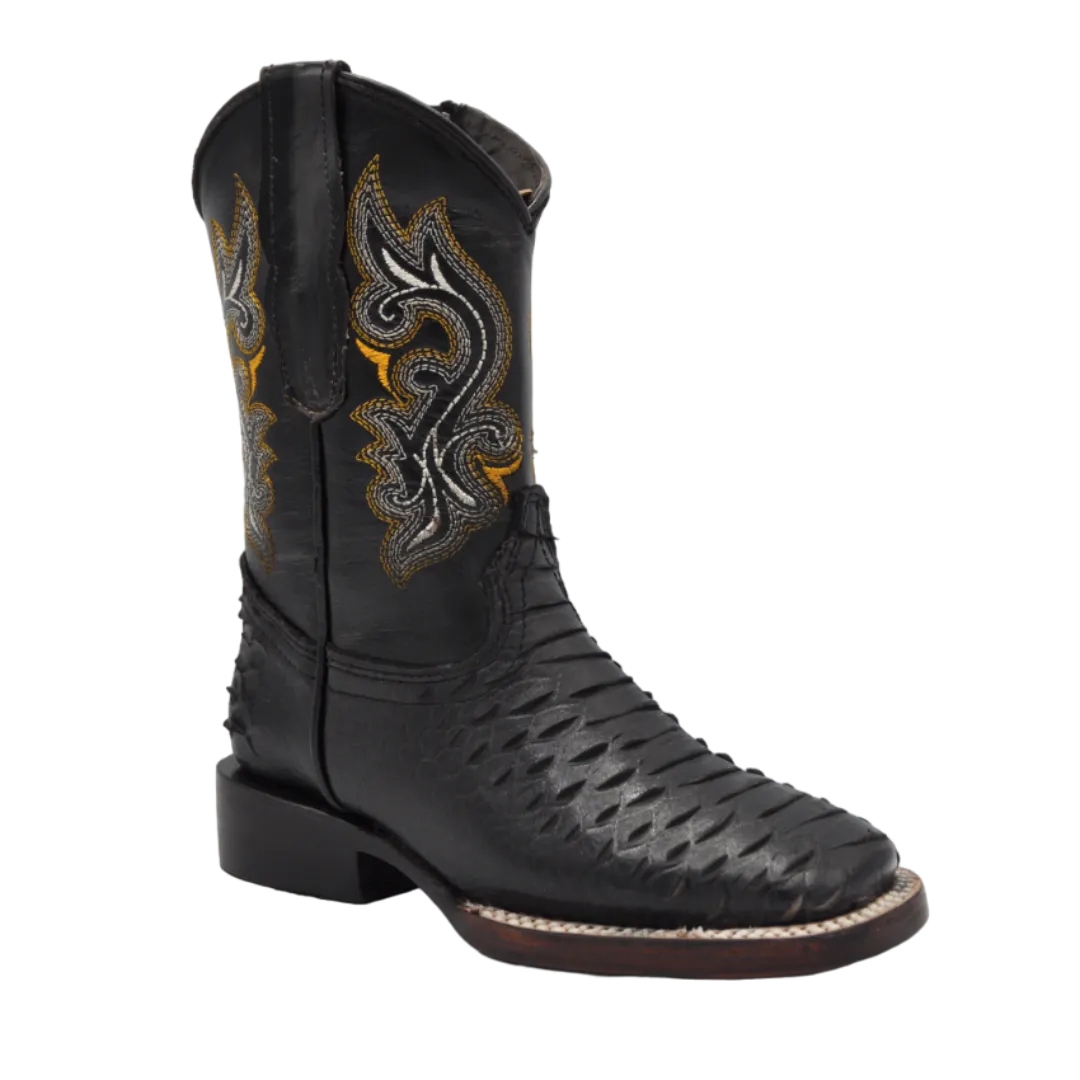 Gavel Kid's Bulldog Python Black Boot