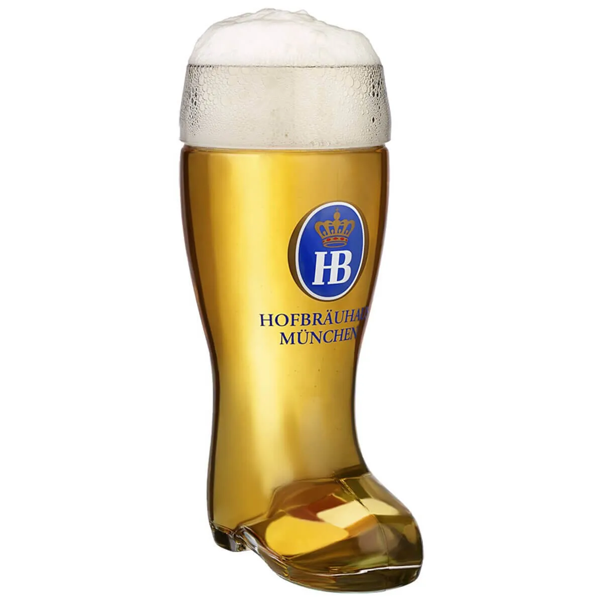 German Glass Beer Boot - Hofbräuhaus Munich 1L