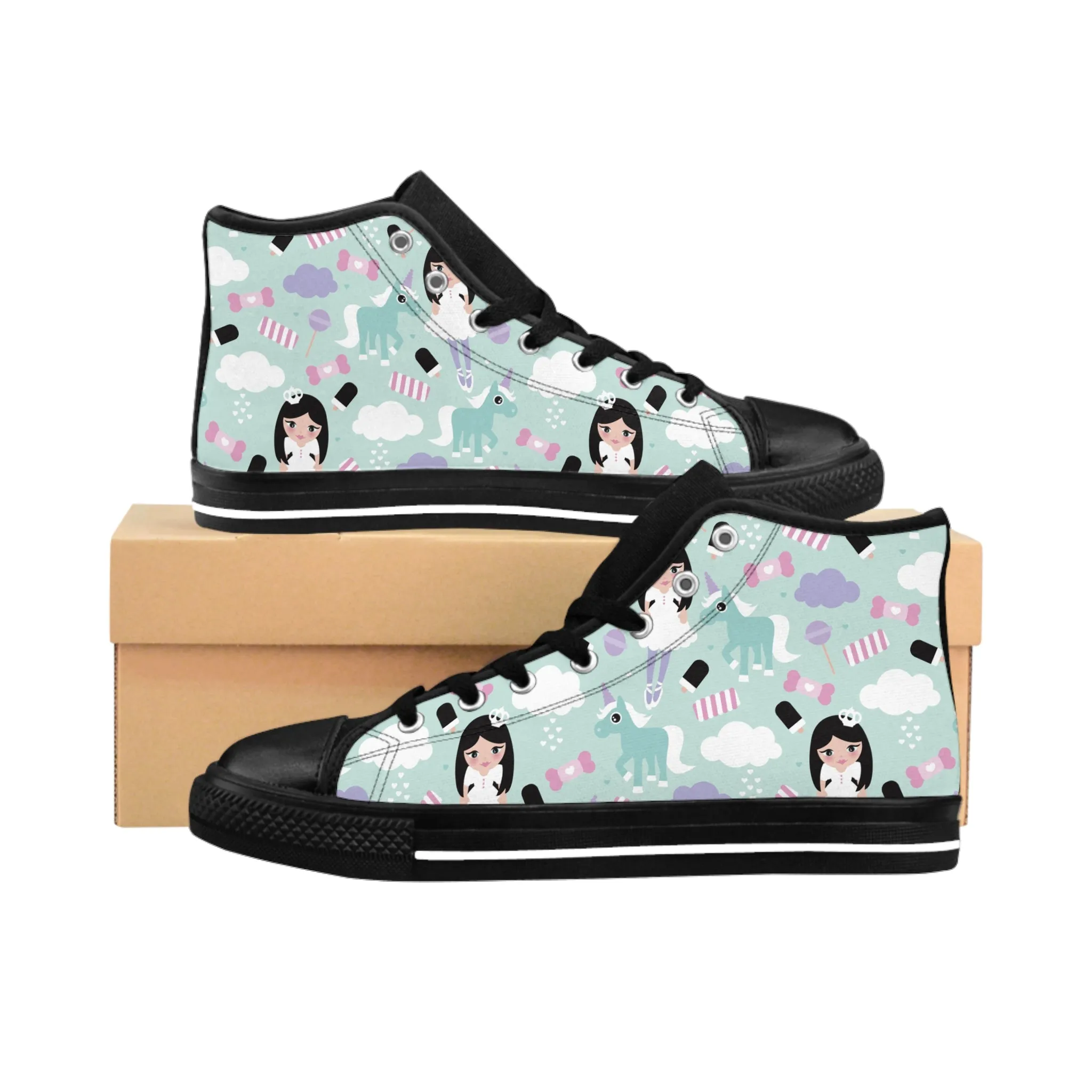 Girl Unicorn Lollipop Men's Classic Sneakers