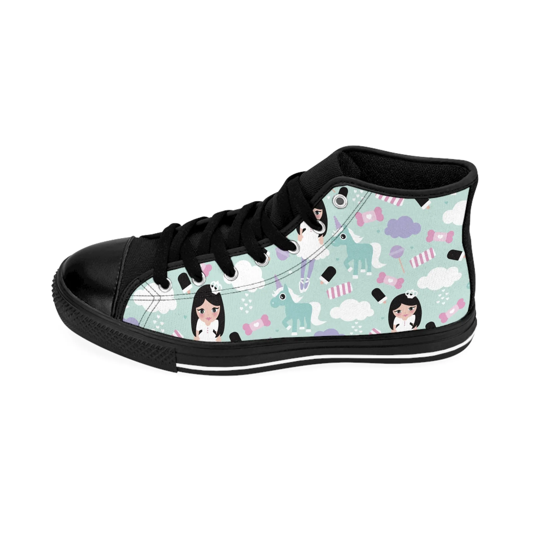 Girl Unicorn Lollipop Men's Classic Sneakers