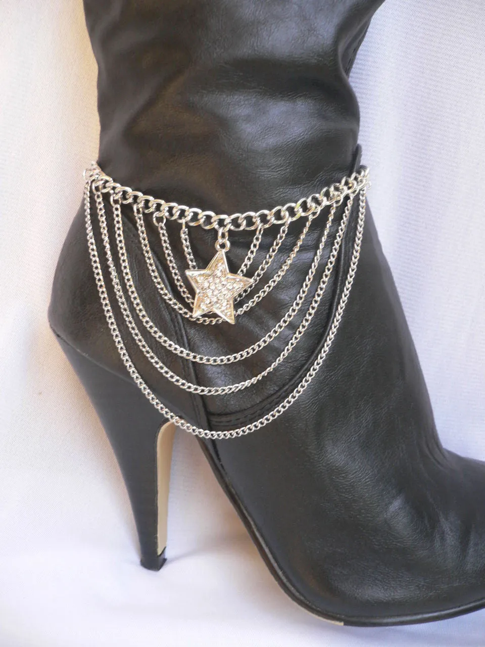 Gold Boot Chain Bracelet Western Shoe Ethnic Coin Charm