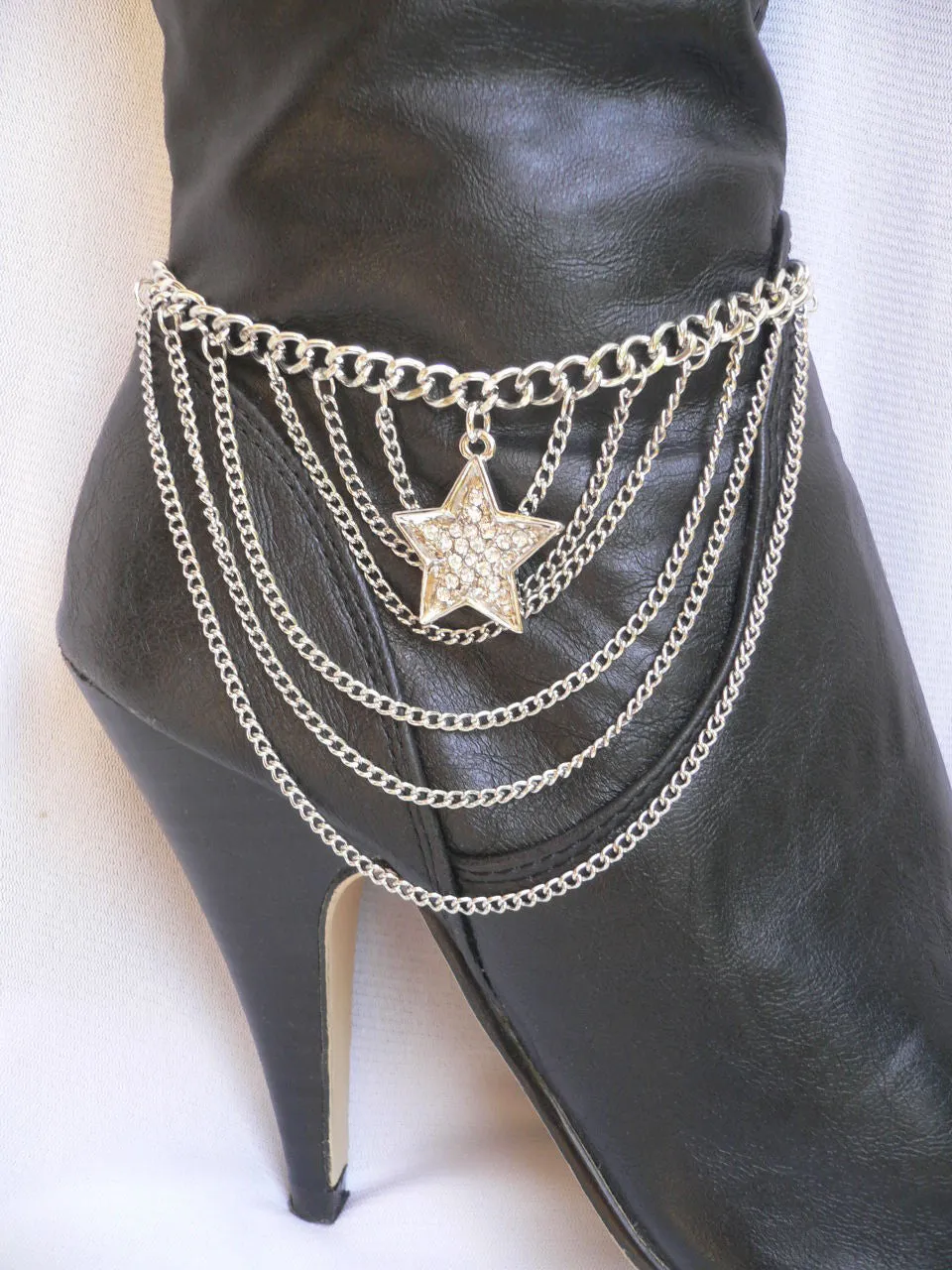 Gold Boot Chain Bracelet Western Shoe Ethnic Coin Charm