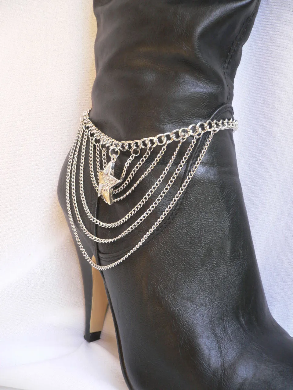 Gold Boot Chain Bracelet Western Shoe Ethnic Coin Charm