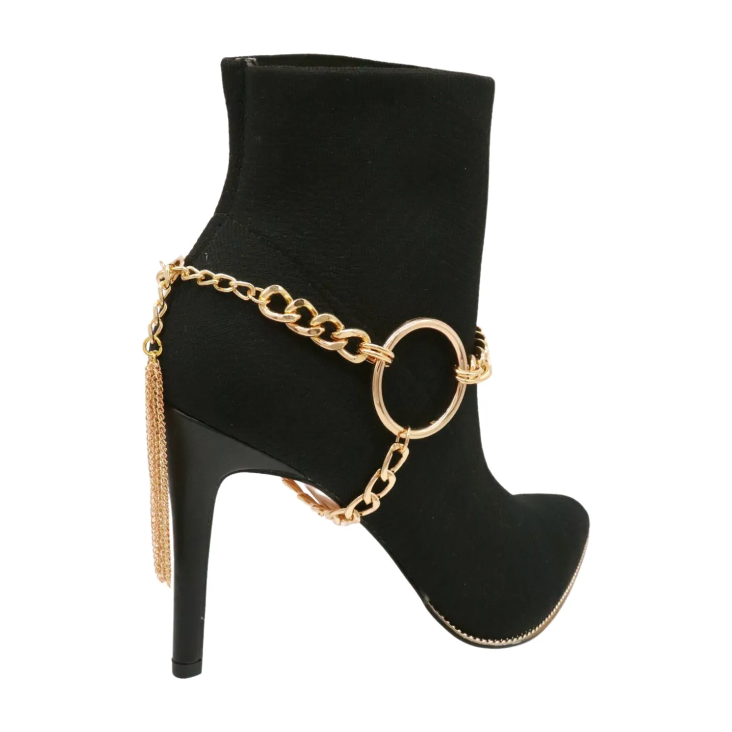 Gold Chain Boot Bracelet Shoe Circle Under Charm Tassel