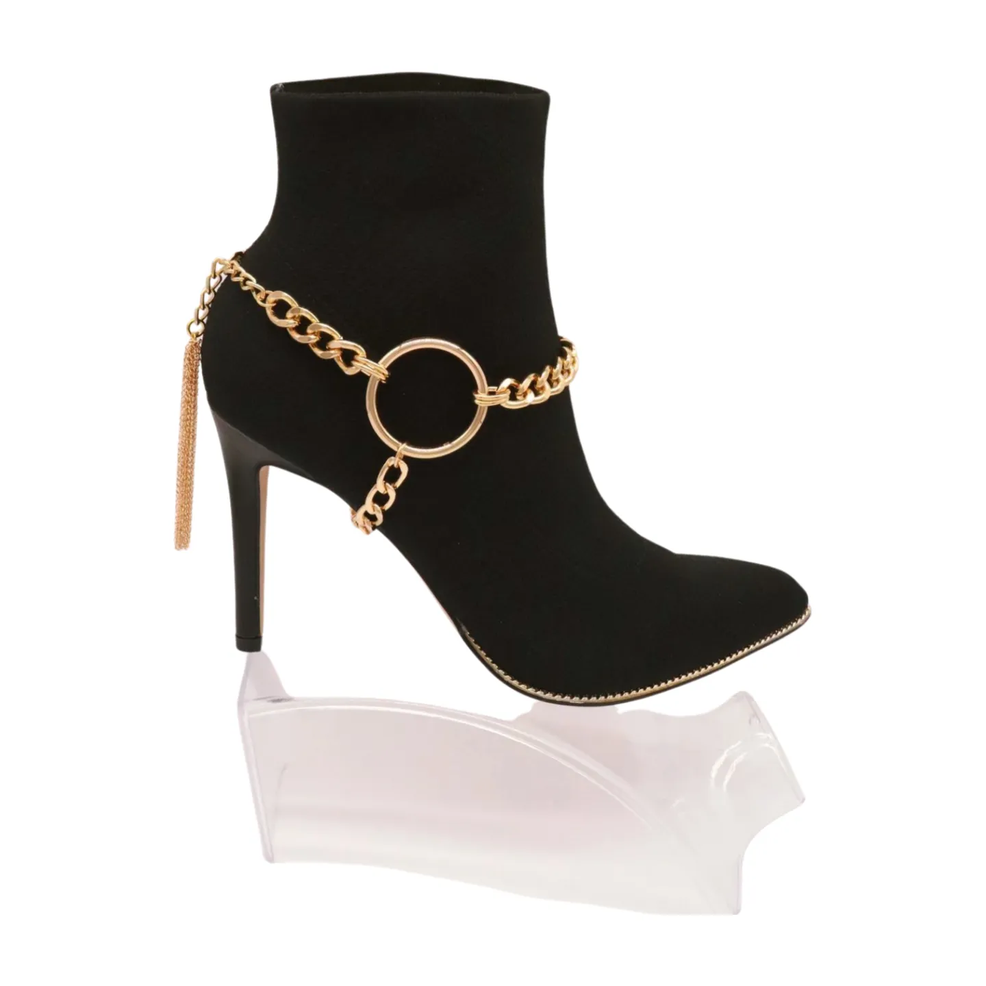 Gold Chain Boot Bracelet Shoe Circle Under Charm Tassel