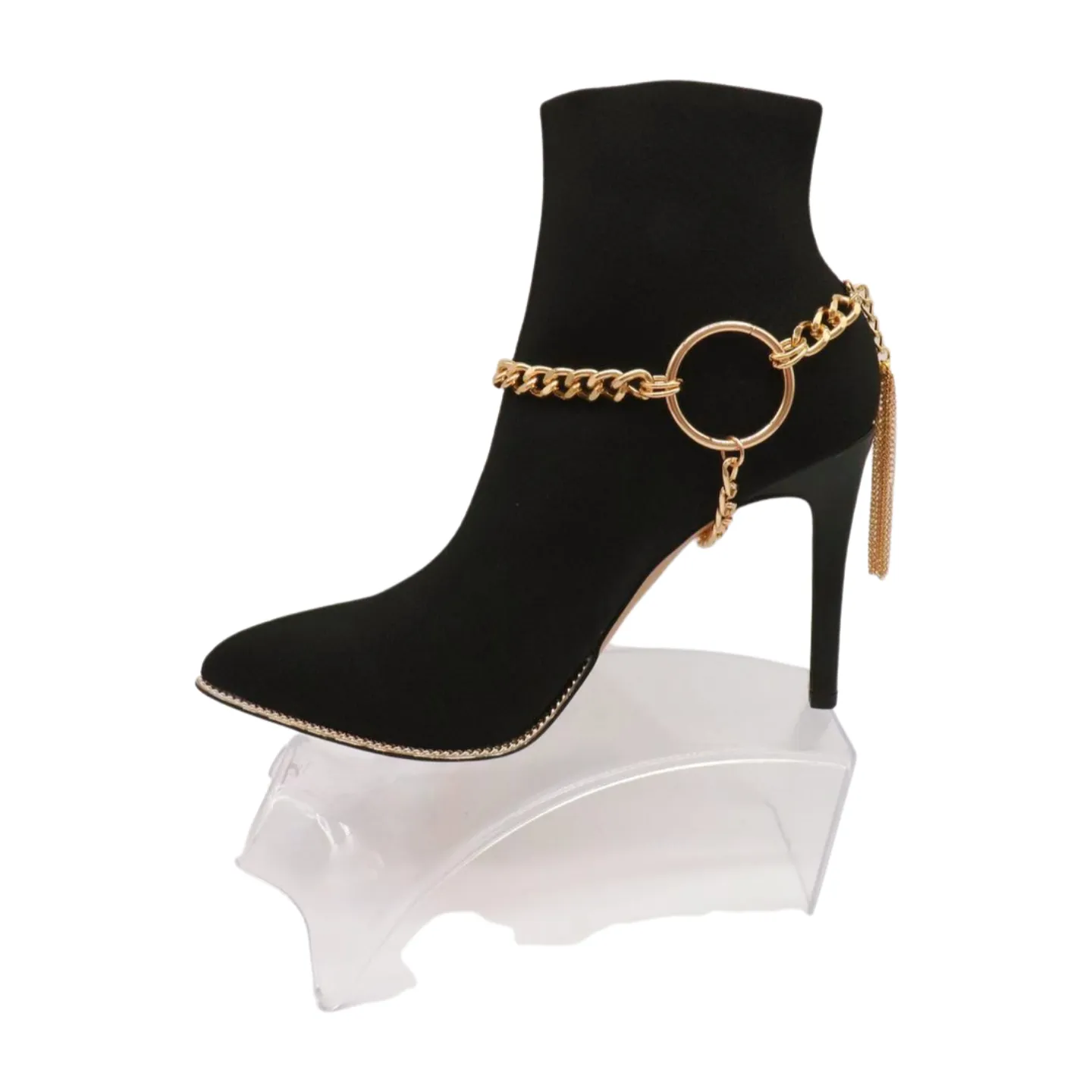 Gold Chain Boot Bracelet Shoe Circle Under Charm Tassel