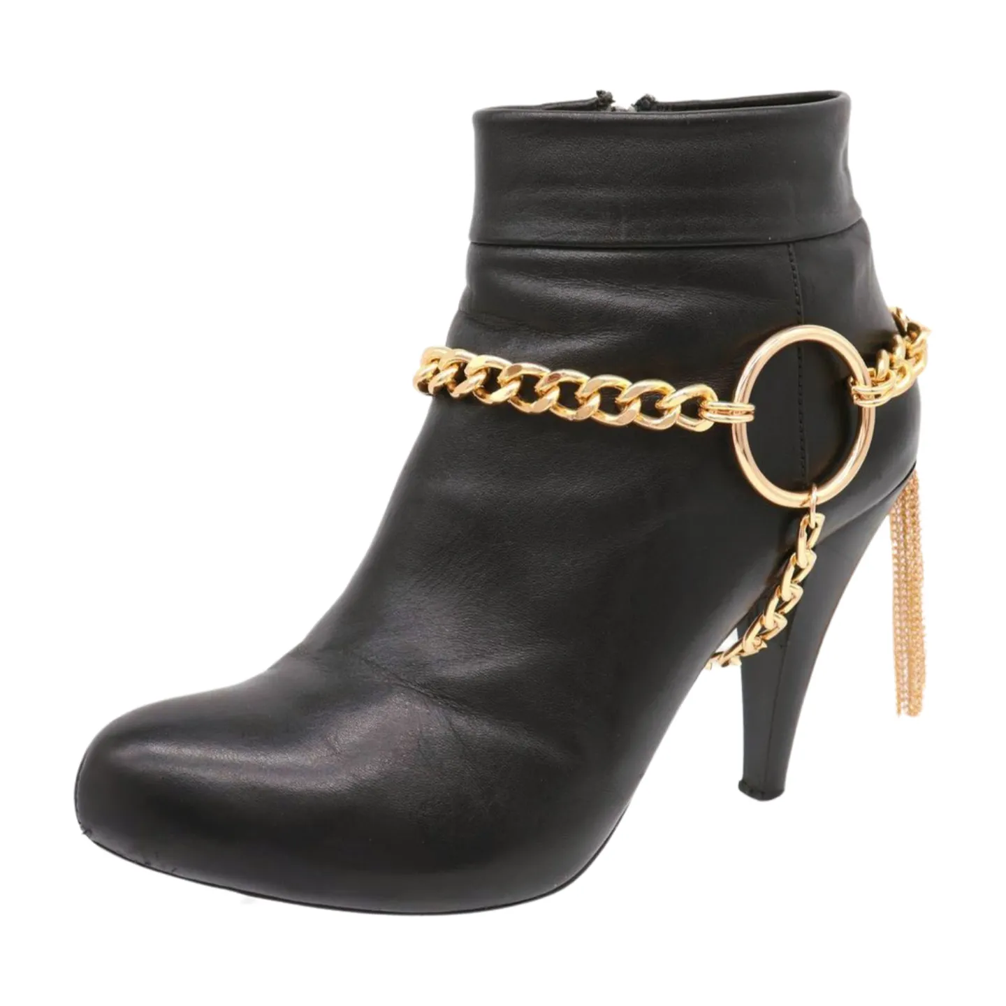 Gold Chain Boot Bracelet Shoe Circle Under Charm Tassel