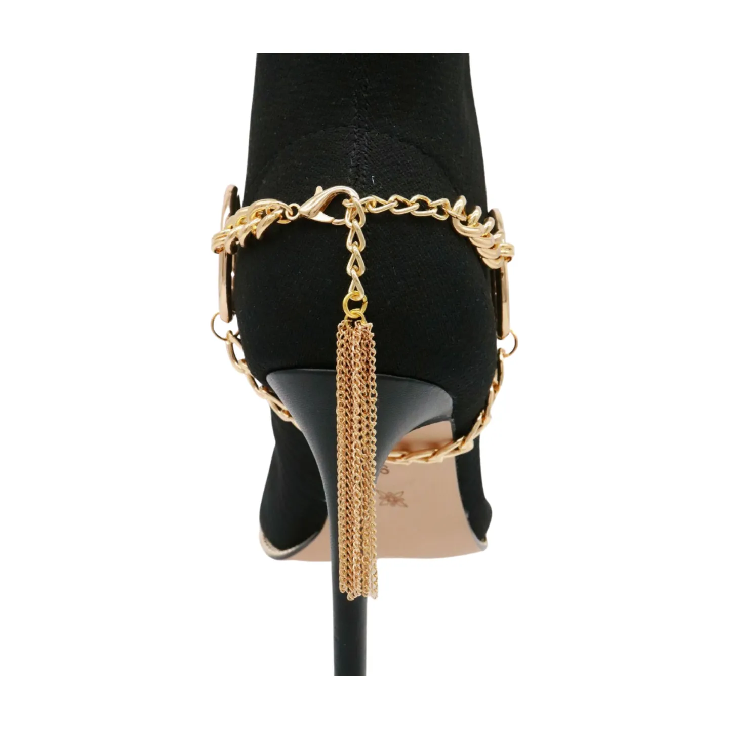 Gold Chain Boot Bracelet Shoe Circle Under Charm Tassel