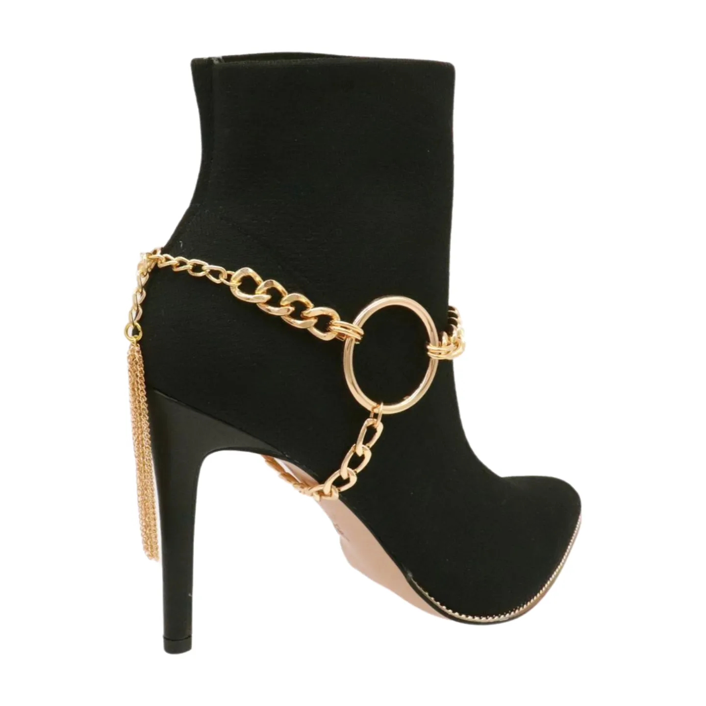 Gold Chain Boot Bracelet Shoe Circle Under Charm Tassel