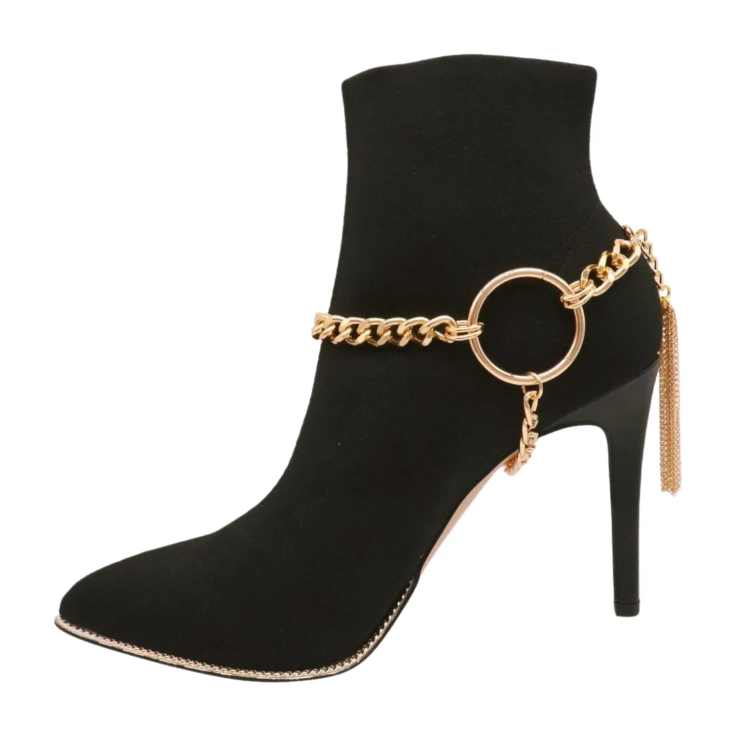 Gold Chain Boot Bracelet Shoe Circle Under Charm Tassel