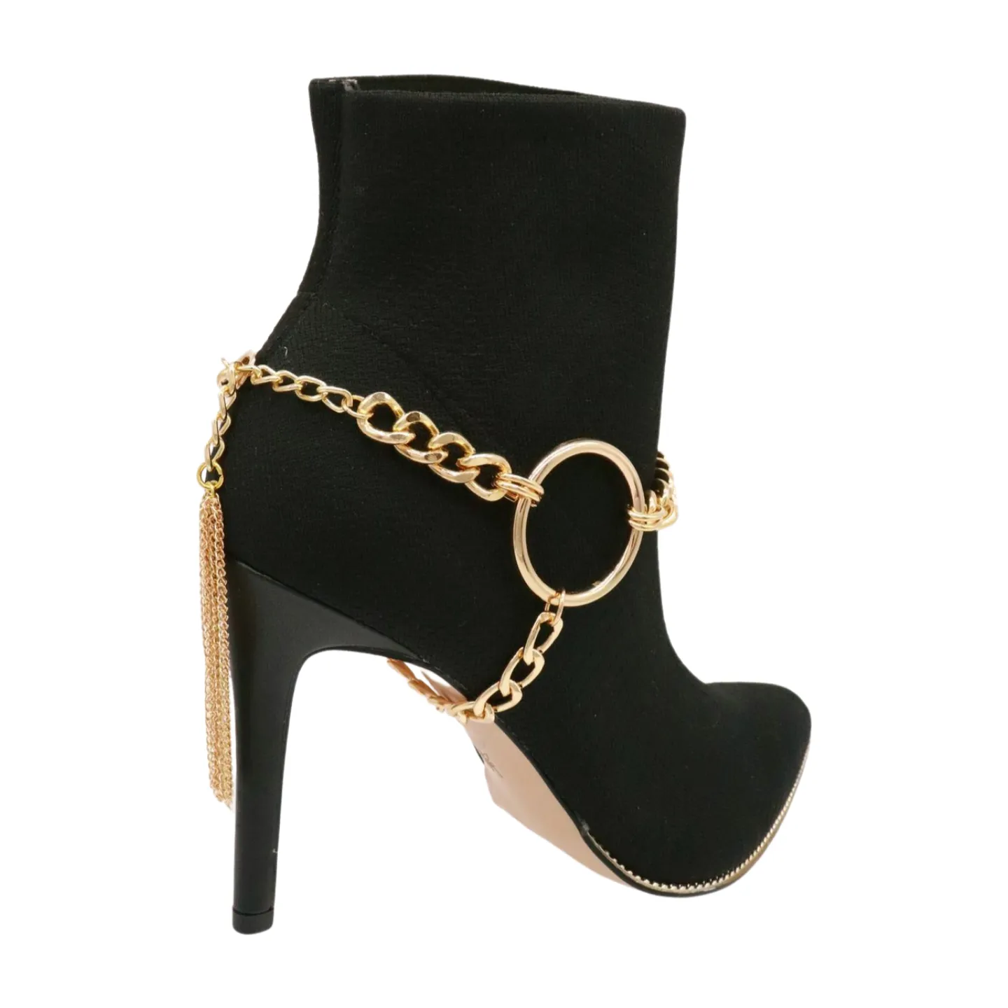 Gold Chain Boot Bracelet Shoe Circle Under Charm Tassel