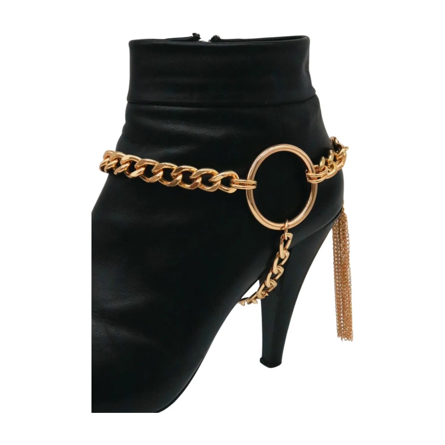 Gold Chain Boot Bracelet Shoe Circle Under Charm Tassel