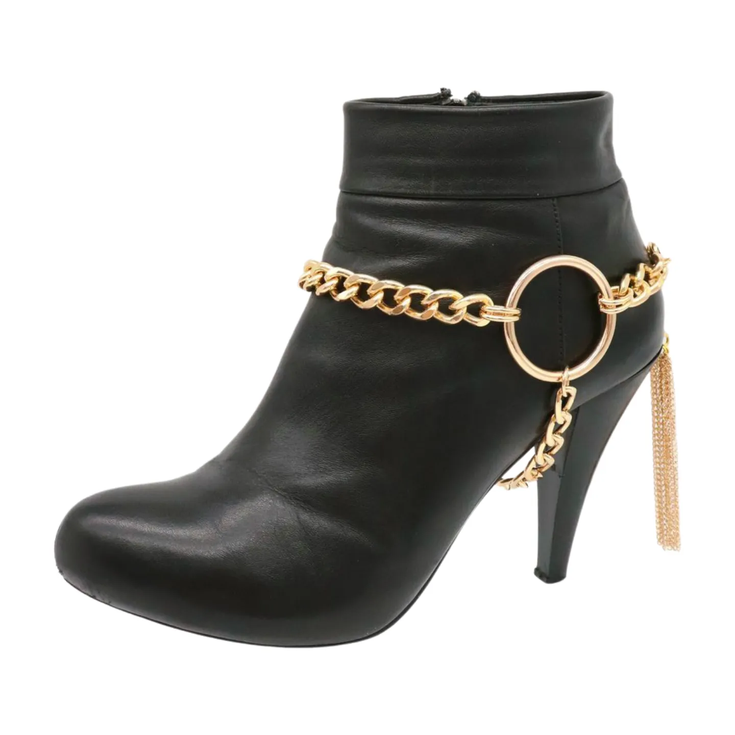 Gold Chain Boot Bracelet Shoe Circle Under Charm Tassel