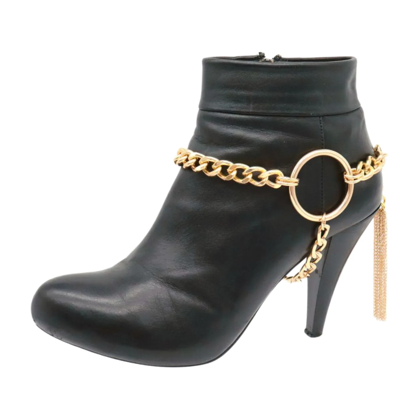 Gold Chain Boot Bracelet Shoe Circle Under Charm Tassel