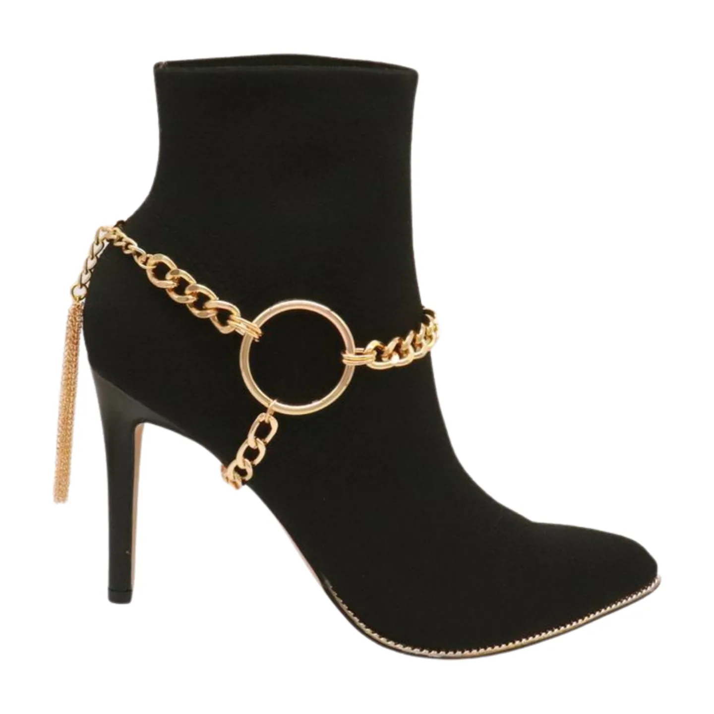 Gold Chain Boot Bracelet Shoe Circle Under Charm Tassel