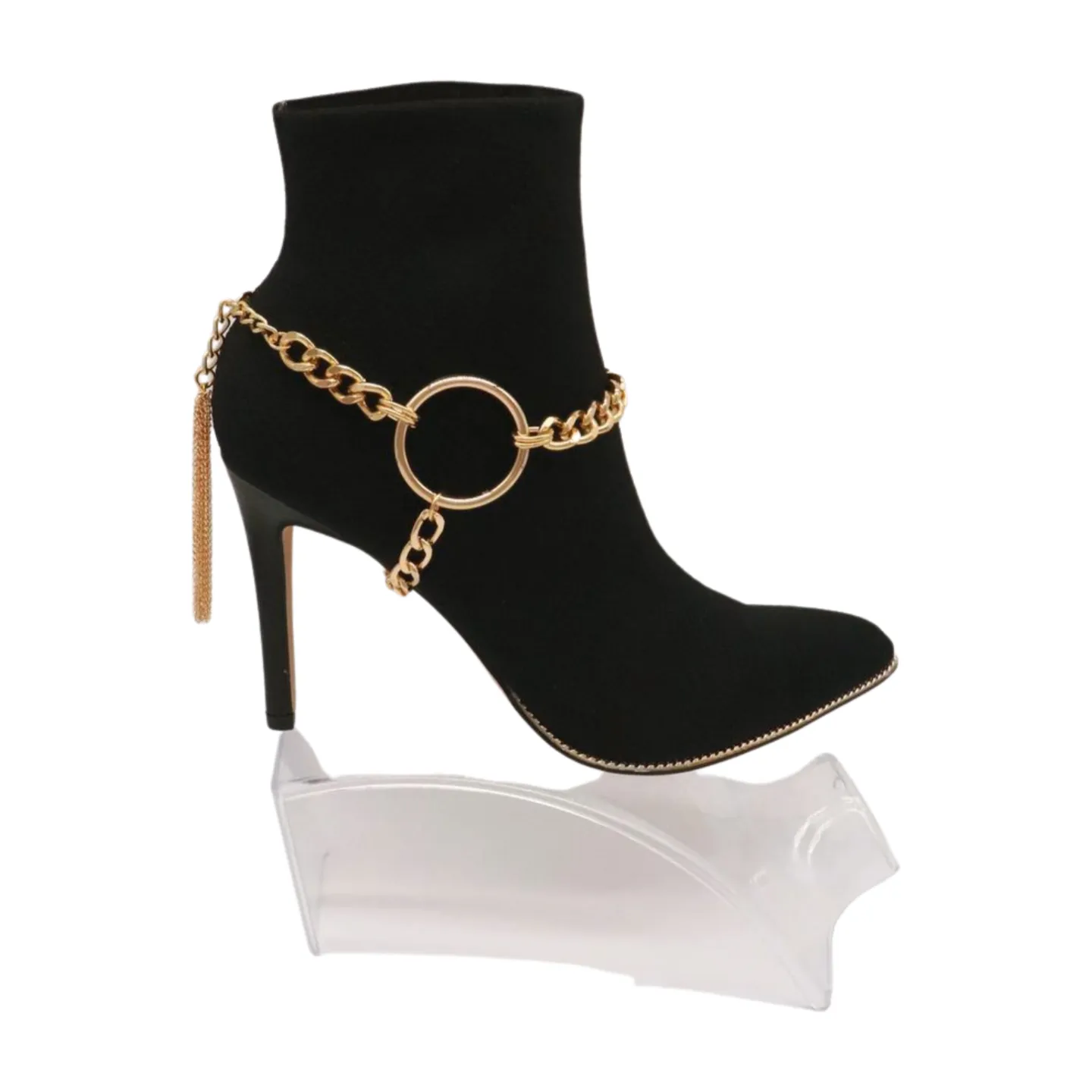 Gold Chain Boot Bracelet Shoe Circle Under Charm Tassel