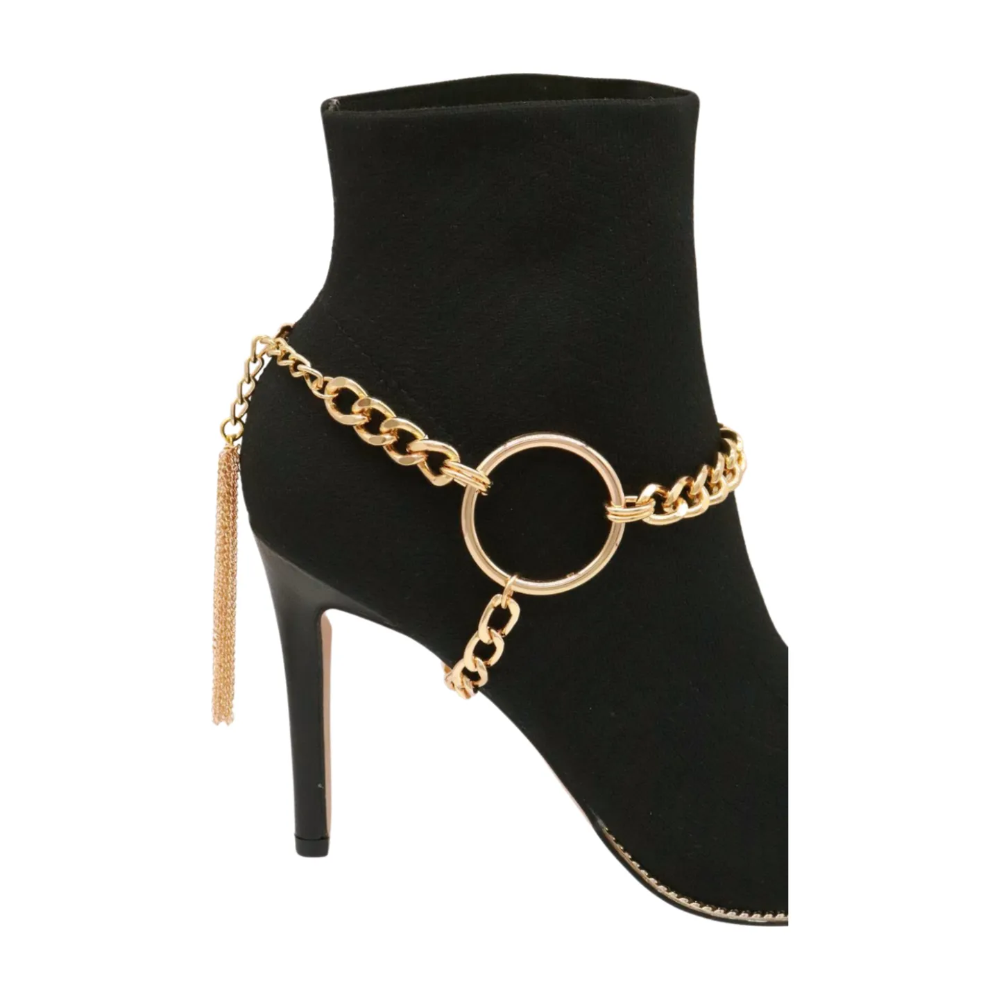 Gold Chain Boot Bracelet Shoe Circle Under Charm Tassel