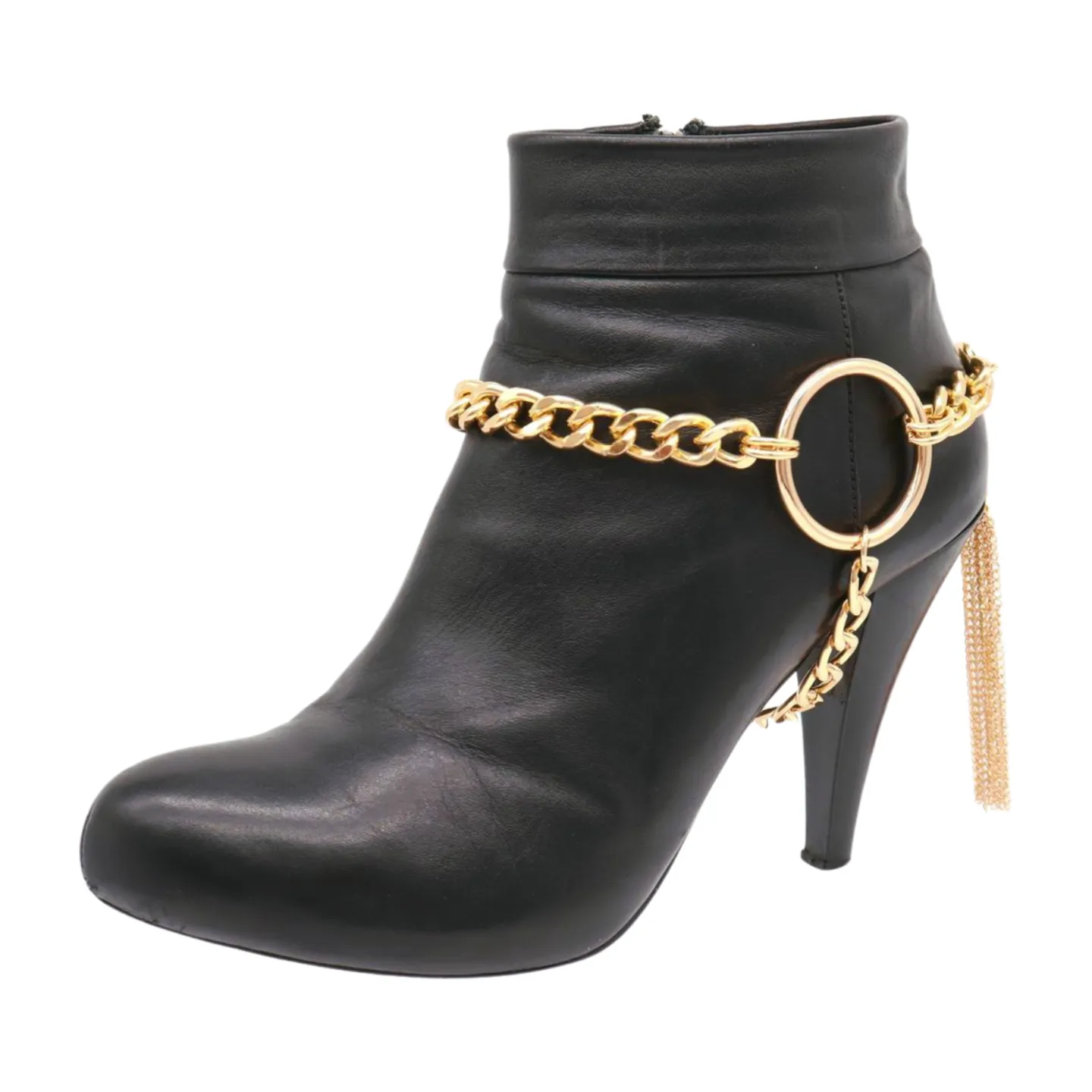 Gold Chain Boot Bracelet Shoe Circle Under Charm Tassel