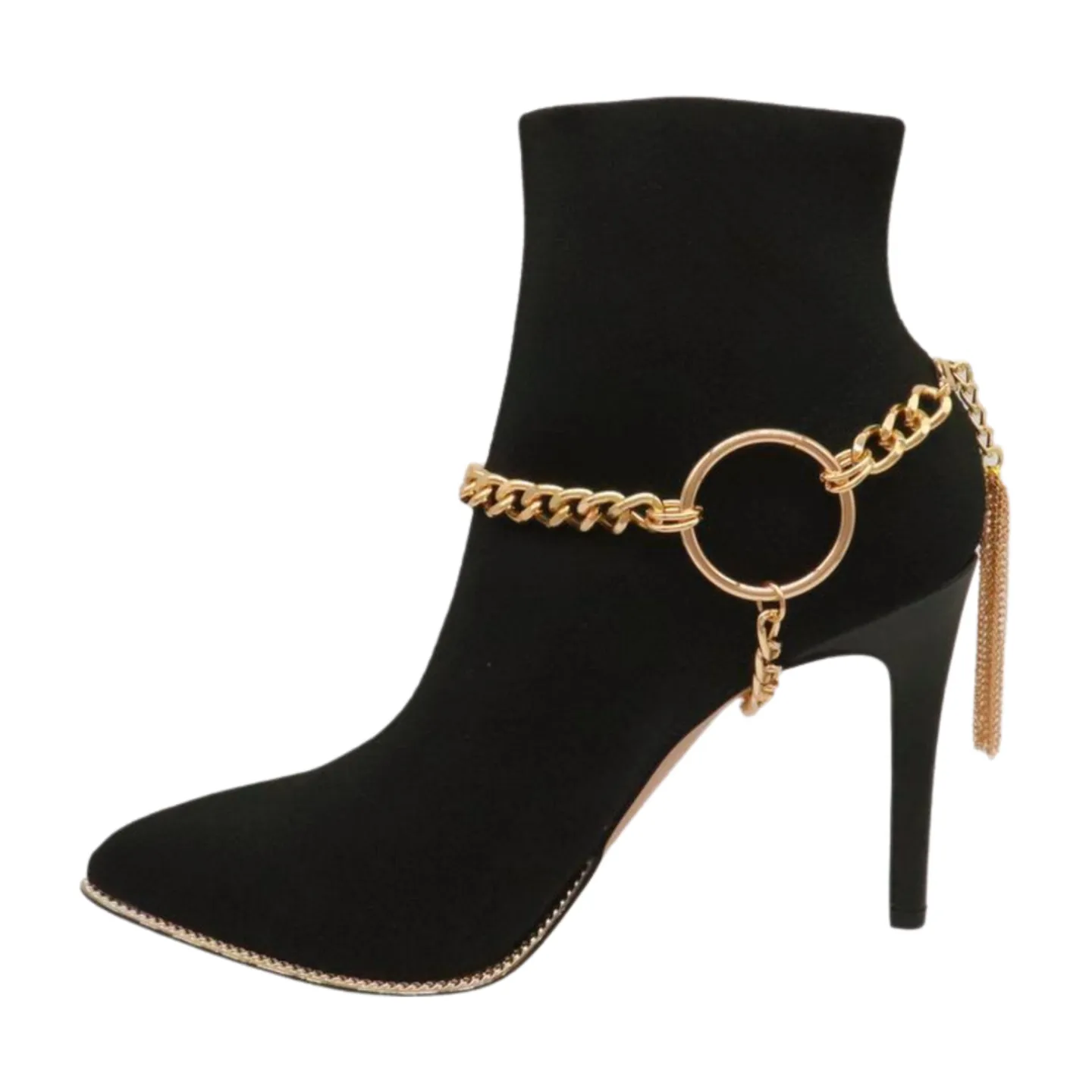 Gold Chain Boot Bracelet Shoe Circle Under Charm Tassel