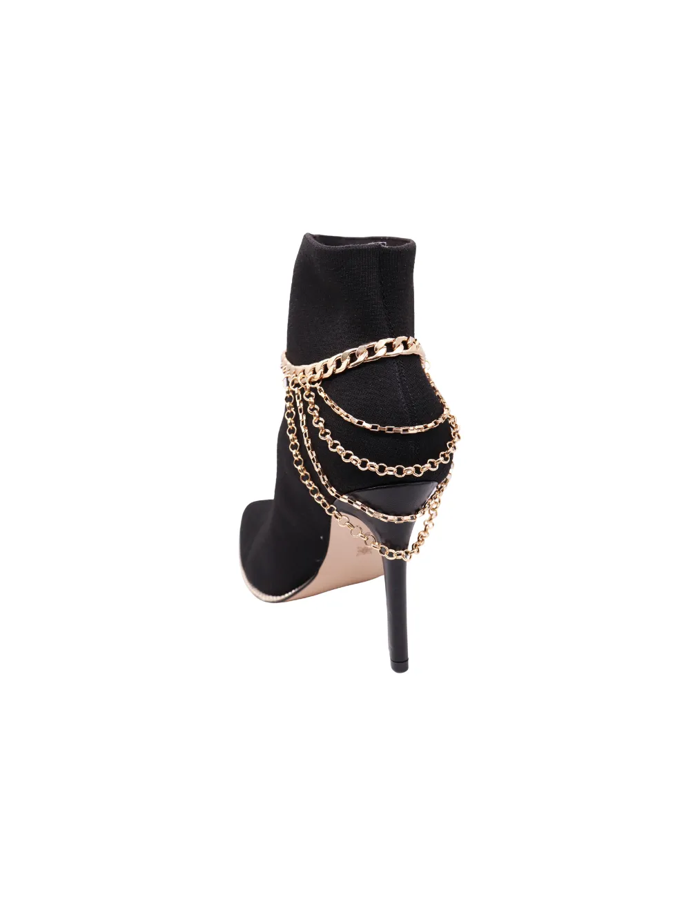 Gold Metal Boot Chain Bracelet Anklet Shoe Multi Strand Wave Charm